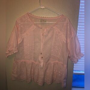 Powder Pink Dainty Peplum Top